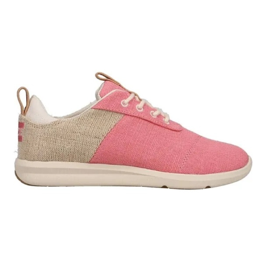 Toms Pink and Beige Knit Lace-Up Sneakers